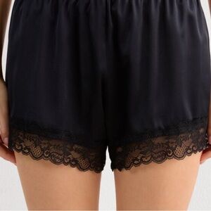 Lush Black Lace Trim Shorts